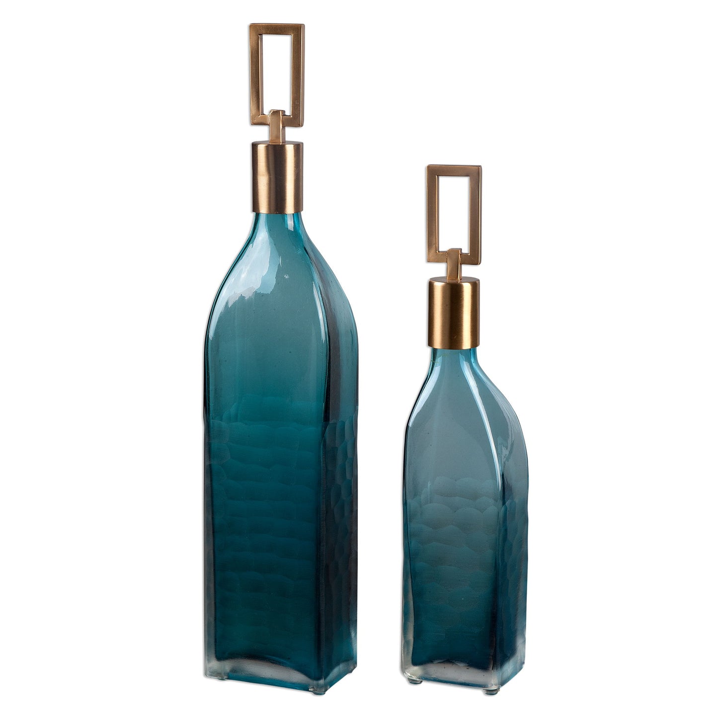 Annabella - Glass Bottles (Set of 2) - Teal