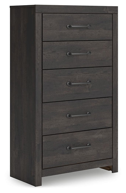 Hollivern - Dark Gray - Five Drawer Chest