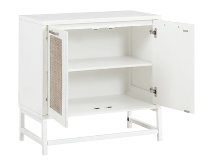 Hawthorne - Two Door Cabinet - White / Rattan