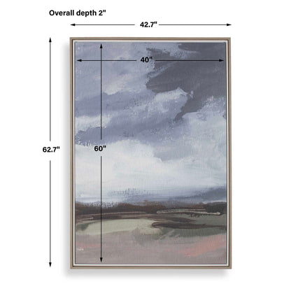 Bracing - Framed Landscape Art - Brown / Gray / Green / Orange / Pink / White