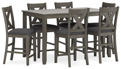 Caitbrook - Gray - Rect Drm Counter Table Set (Set of 7)