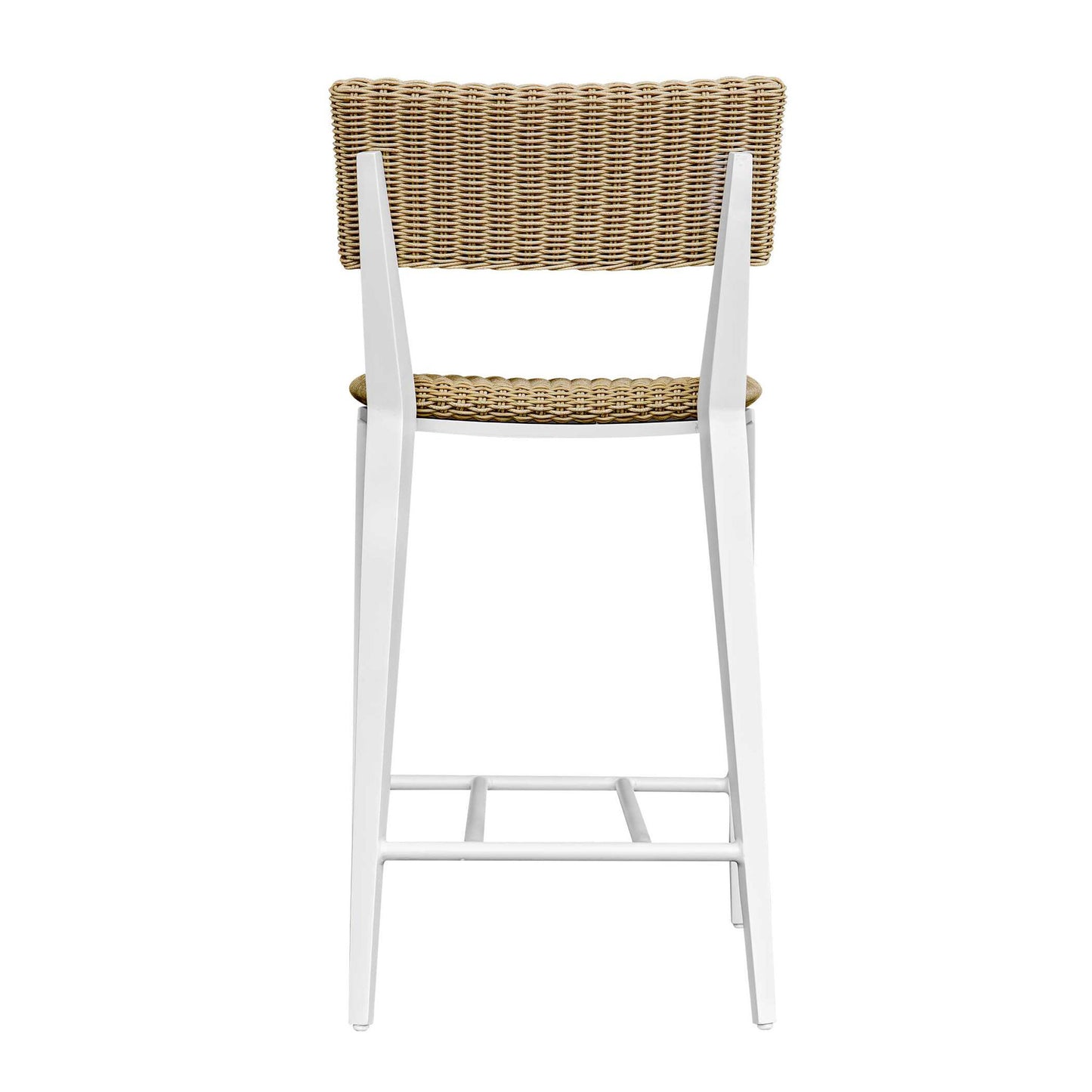 Calbas - Outdoor Counter Stool - White / Woodtone