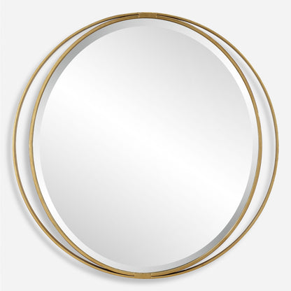 Rhodes - Gold Round Mirror