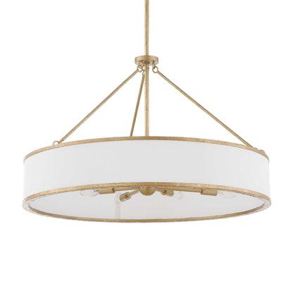 Algiers - 8 Light Drum Pendant - Gold / White