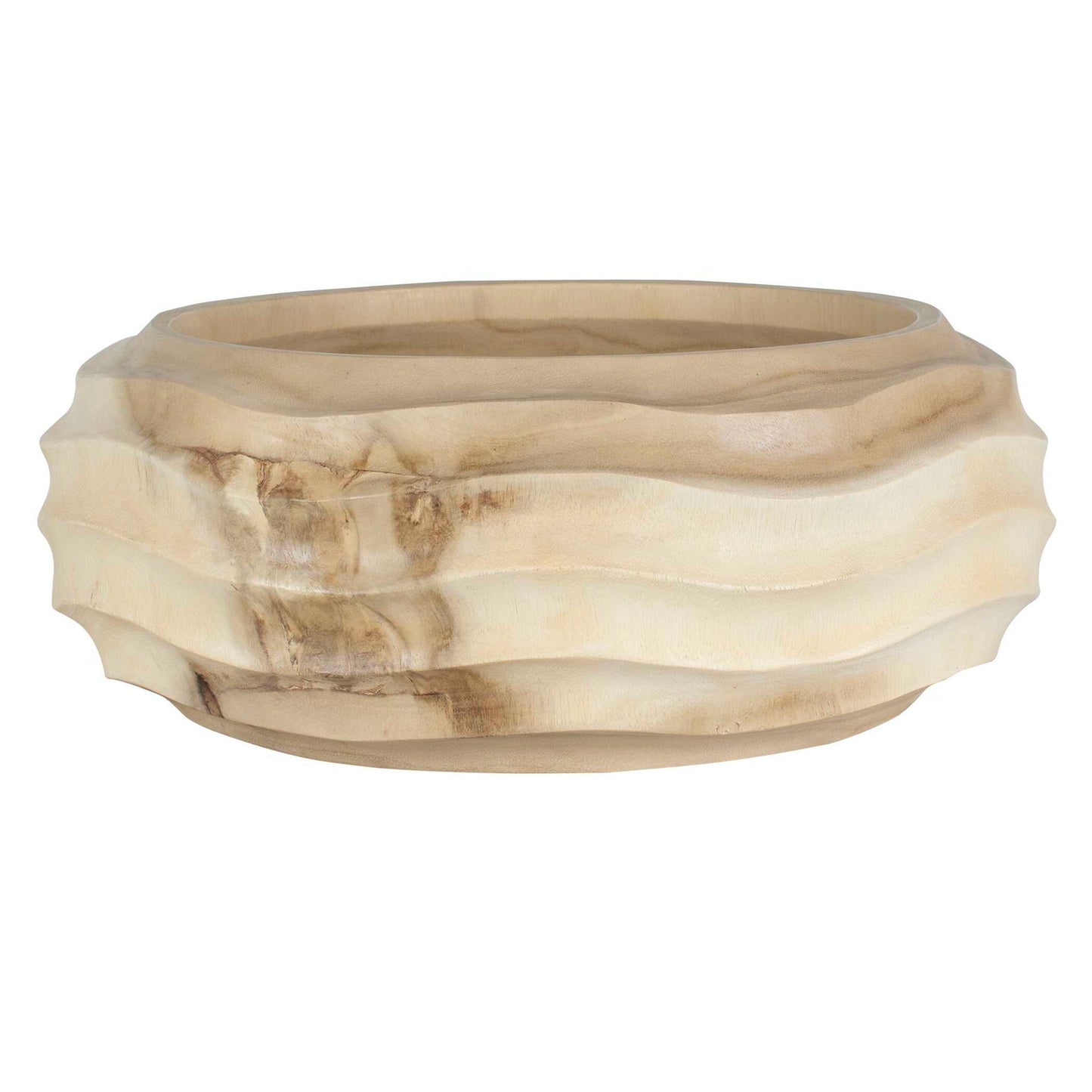 Waveform - Bleached Wood Bowl - Beige