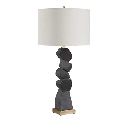 Demelo - Stacked Wood Table Lamp - Black