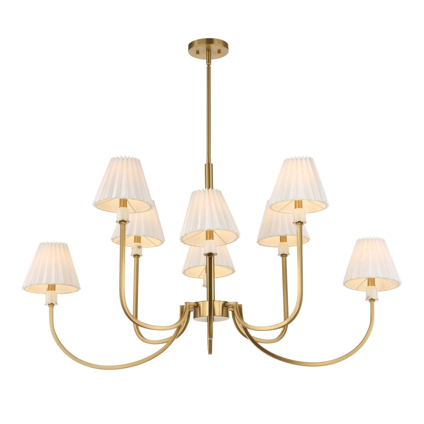 Poppins - 8 Light Brass Chandelier - White / Gold