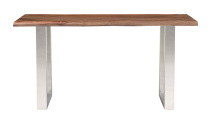 Brownstone 2.0 - Solid Wood Live Edge Topped Table With Chrome Legs