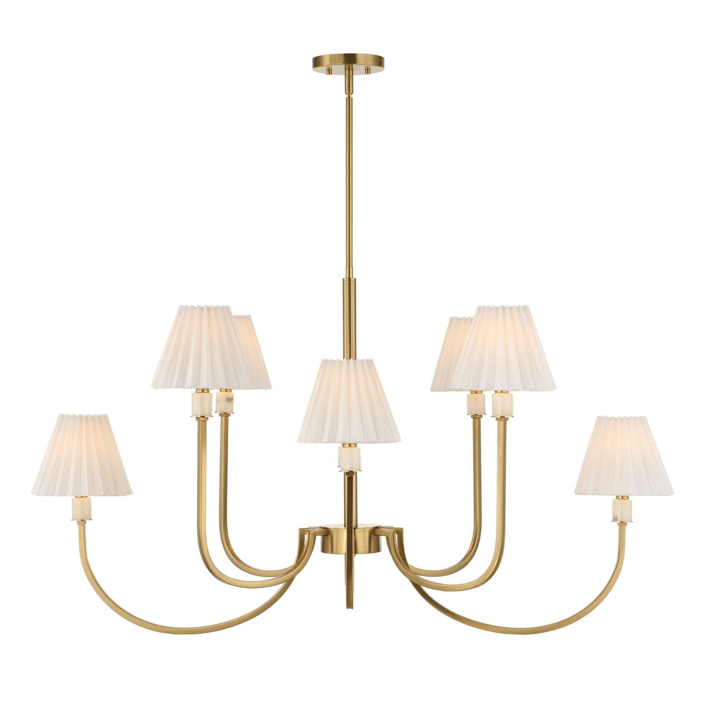 Poppins - 8 Light Brass Chandelier - White / Gold