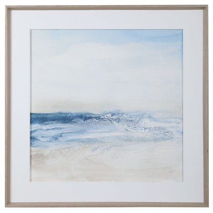 Surf And Sand - Framed Print - Blue