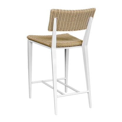 Calbas - Outdoor Counter Stool - White / Woodtone