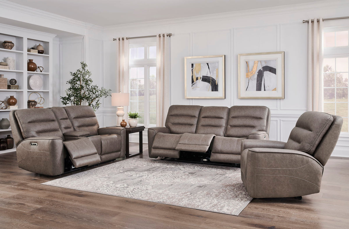 Lawson - Power Zero Gravity Triple Recline Sofa With DDT P2 - Sydney Brunette