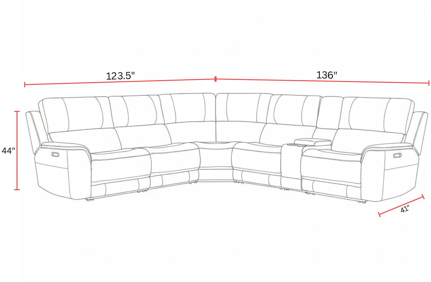 Easton - Power Reclining Sectional With Power Adjustable Headrests