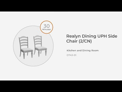 Realyn - Chipped White - Dining UPH Side Chair (Set of 2) - Ladderback