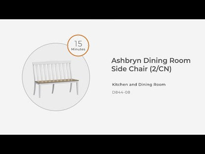 Ashbryn - White / Natural - Double Dining Chair